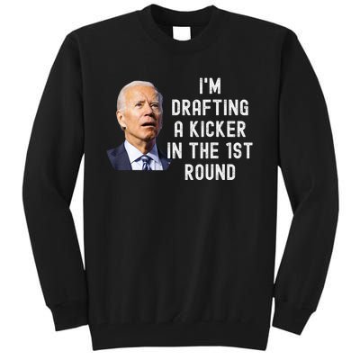 Confused Drafting Kicker Funny Fantasy Football Draft Party Tall Sweatshirt