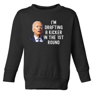 Confused Drafting Kicker Funny Fantasy Football Draft Party Toddler Sweatshirt