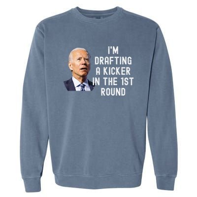 Confused Drafting Kicker Funny Fantasy Football Draft Party Garment-Dyed Sweatshirt