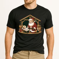 Christmas Design Kneeling Santa Claus With Baby Jesus Cooling Performance Crew T-Shirt