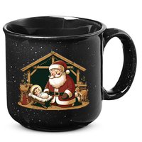 Christmas Design Kneeling Santa Claus With Baby Jesus 15oz Campfire Ceramic Mug