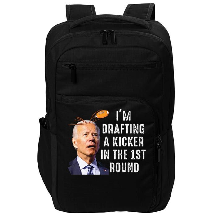 Confused Drafting Kicker Funny Fantasy Football Draft Party Impact Tech Backpack