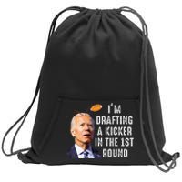 Confused Drafting Kicker Funny Fantasy Football Draft Party Sweatshirt Cinch Pack Bag