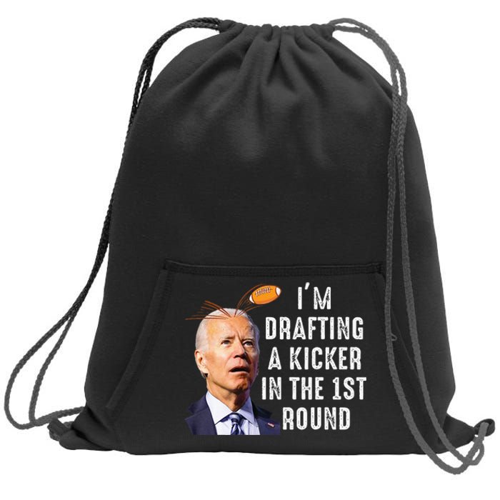 Confused Drafting Kicker Funny Fantasy Football Draft Party Sweatshirt Cinch Pack Bag