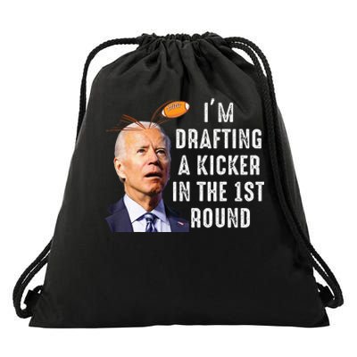 Confused Drafting Kicker Funny Fantasy Football Draft Party Drawstring Bag