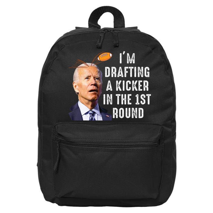 Confused Drafting Kicker Funny Fantasy Football Draft Party 16 in Basic Backpack