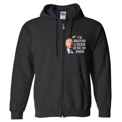 Confused Drafting Kicker Funny Fantasy Football Draft Party Full Zip Hoodie