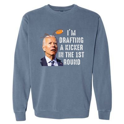 Confused Drafting Kicker Funny Fantasy Football Draft Party Garment-Dyed Sweatshirt