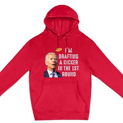 Confused Drafting Kicker Funny Fantasy Football Draft Party Premium Pullover Hoodie