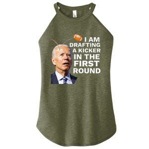 Confused Drafting Kicker Funny Fantasy Football Draft Party Women's Perfect Tri Rocker Tank