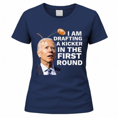 Confused Drafting Kicker Funny Fantasy Football Draft Party Women's T-Shirt