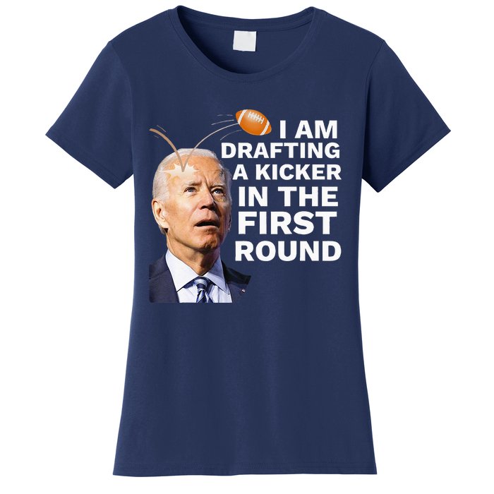 Confused Drafting Kicker Funny Fantasy Football Draft Party Women's T-Shirt