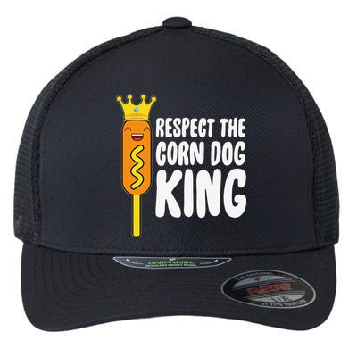Corn Dog King Funny Costume Respect The Corn Dog King Flexfit Unipanel Trucker Cap