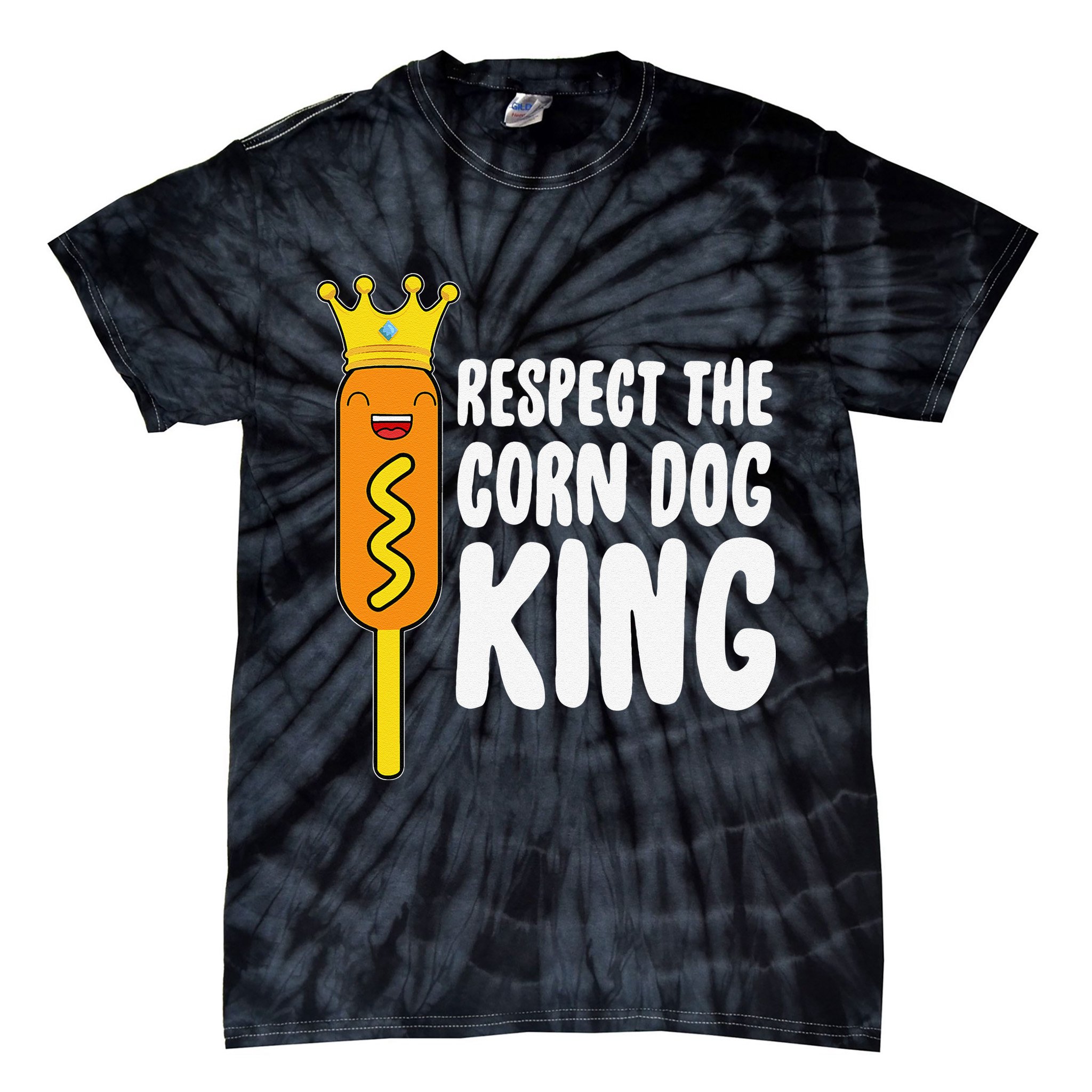 Corn Dog King Funny Costume Respect The Corn Dog King Tie-Dye T-Shirt