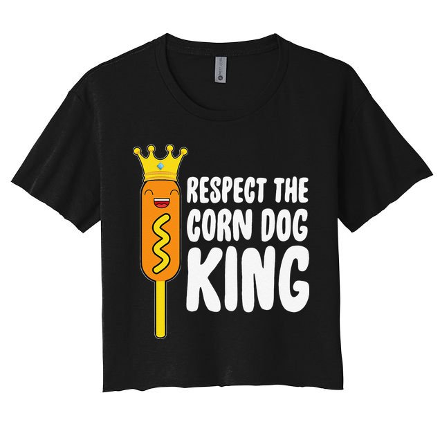 Corn Dog King Funny Costume Respect The Corn Dog King Crop Top