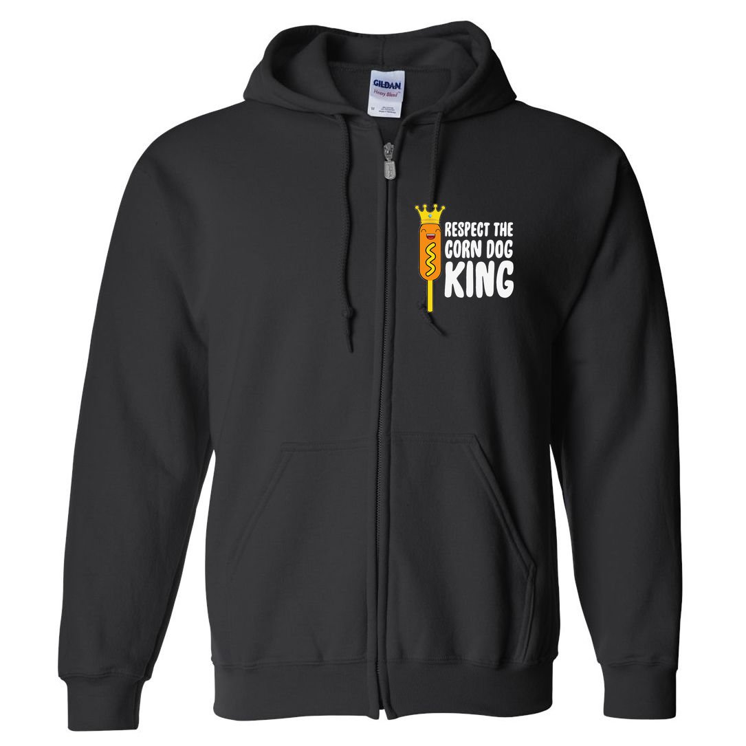 Corn Dog King Funny Costume Respect The Corn Dog King Full Zip Hoodie
