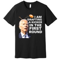 Confused Drafting Kicker Funny Fantasy Football Draft Party Premium T-Shirt