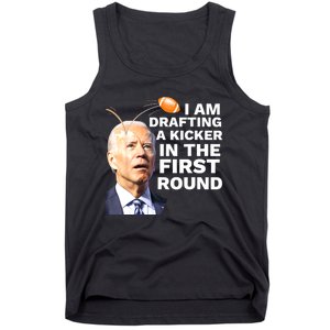 Confused Drafting Kicker Funny Fantasy Football Draft Party Tank Top