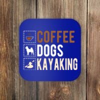 Coffee Dogs Kayaking Kayaker Kayak Gift Coaster