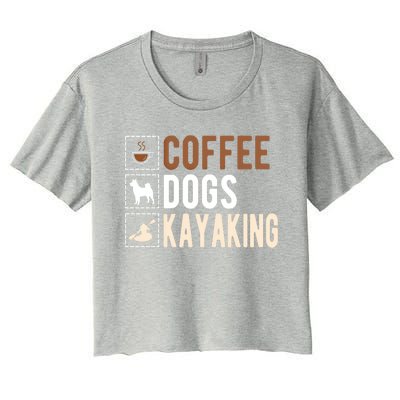 Coffee Dogs Kayaking Kayaker Kayak Gift Women's Crop Top Tee