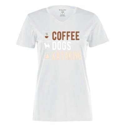 Coffee Dogs Kayaking Kayaker Kayak Gift Women's Momentum V-Neck T-Shirt