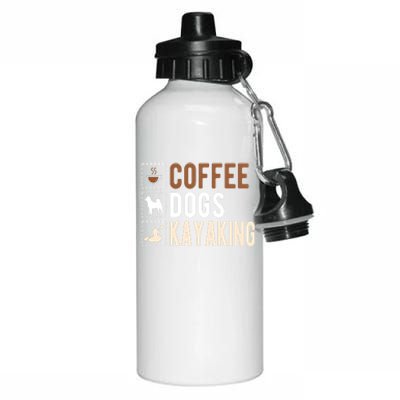 Coffee Dogs Kayaking Kayaker Kayak Gift Aluminum Water Bottle