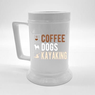 Coffee Dogs Kayaking Kayaker Kayak Gift Beer Stein