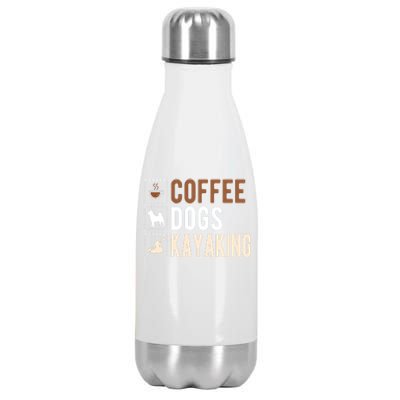 Coffee Dogs Kayaking Kayaker Kayak Gift Stainless Steel Insulated Water Bottle