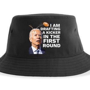 Confused Drafting Kicker Funny Fantasy Football Draft Party Sustainable Bucket Hat