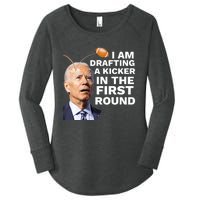 Confused Drafting Kicker Funny Fantasy Football Draft Party Women's Perfect Tri Tunic Long Sleeve Shirt