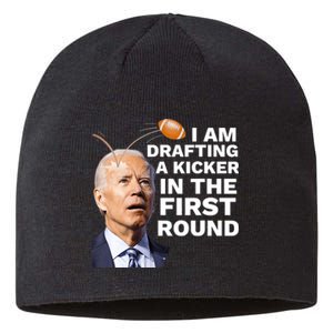 Confused Drafting Kicker Funny Fantasy Football Draft Party Sustainable Beanie