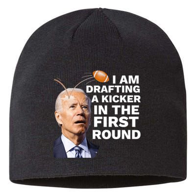 Confused Drafting Kicker Funny Fantasy Football Draft Party Sustainable Beanie