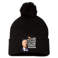 Confused Drafting Kicker Funny Fantasy Football Draft Party Pom Pom 12in Knit Beanie