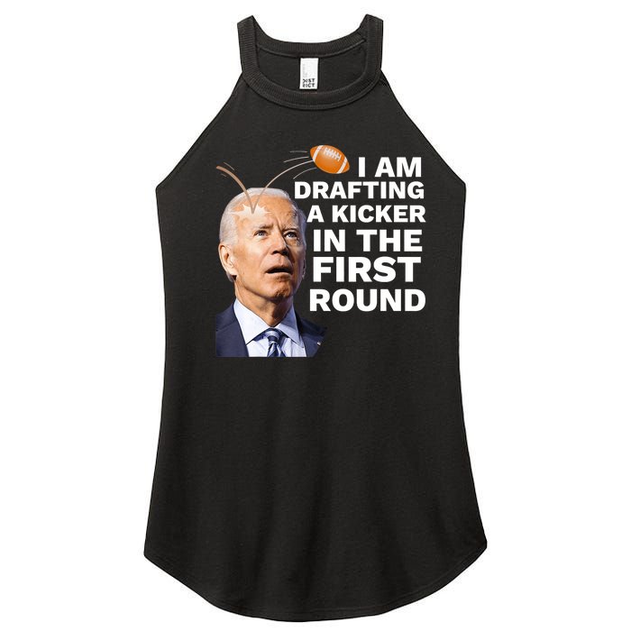 Confused Drafting Kicker Funny Fantasy Football Draft Party Women's Perfect Tri Rocker Tank