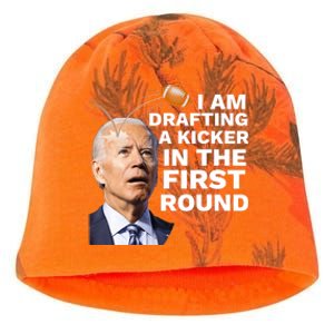 Confused Drafting Kicker Funny Fantasy Football Draft Party Kati - Camo Knit Beanie