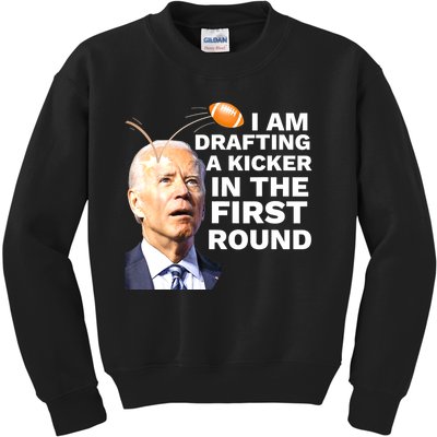 Confused Drafting Kicker Funny Fantasy Football Draft Party Kids Sweatshirt