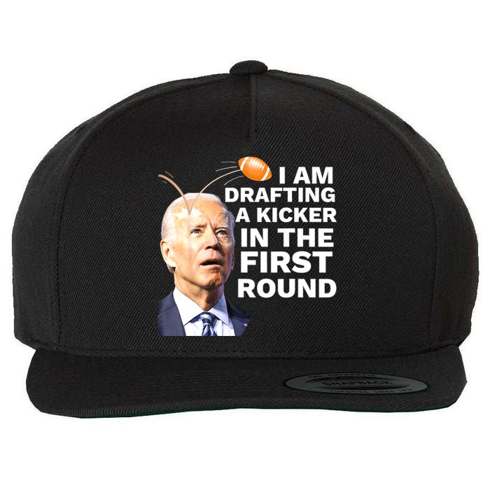 Confused Drafting Kicker Funny Fantasy Football Draft Party Wool Snapback Cap