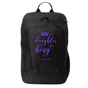 Christian Daughter King God Crown Bible Verse Purple Gift City Backpack