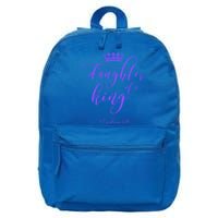 Christian Daughter King God Crown Bible Verse Purple Gift 16 in Basic Backpack