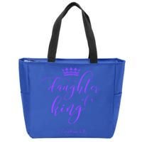 Christian Daughter King God Crown Bible Verse Purple Gift Zip Tote Bag