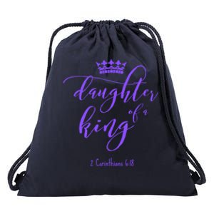 Christian Daughter King God Crown Bible Verse Purple Gift Drawstring Bag