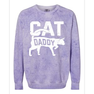 Cat Daddy Kitten Pet Owner Meow FatherS Day Colorblast Crewneck Sweatshirt