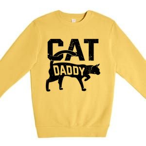 Cat Daddy Kitten Pet Owner Meow FatherS Day Premium Crewneck Sweatshirt