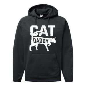 Cat Daddy Kitten Pet Owner Meow FatherS Day Performance Fleece Hoodie