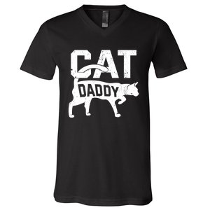 Cat Daddy Kitten Pet Owner Meow FatherS Day V-Neck T-Shirt