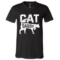 Cat Daddy Kitten Pet Owner Meow FatherS Day V-Neck T-Shirt