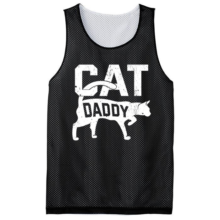 Cat Daddy Kitten Pet Owner Meow FatherS Day Mesh Reversible Basketball Jersey Tank