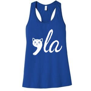 Cute Democrat Kamala Harris 2024 Comma La Harris Cat Lover Gift Women's Racerback Tank