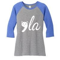 Cute Democrat Kamala Harris 2024 Comma La Harris Cat Lover Gift Women's Tri-Blend 3/4-Sleeve Raglan Shirt