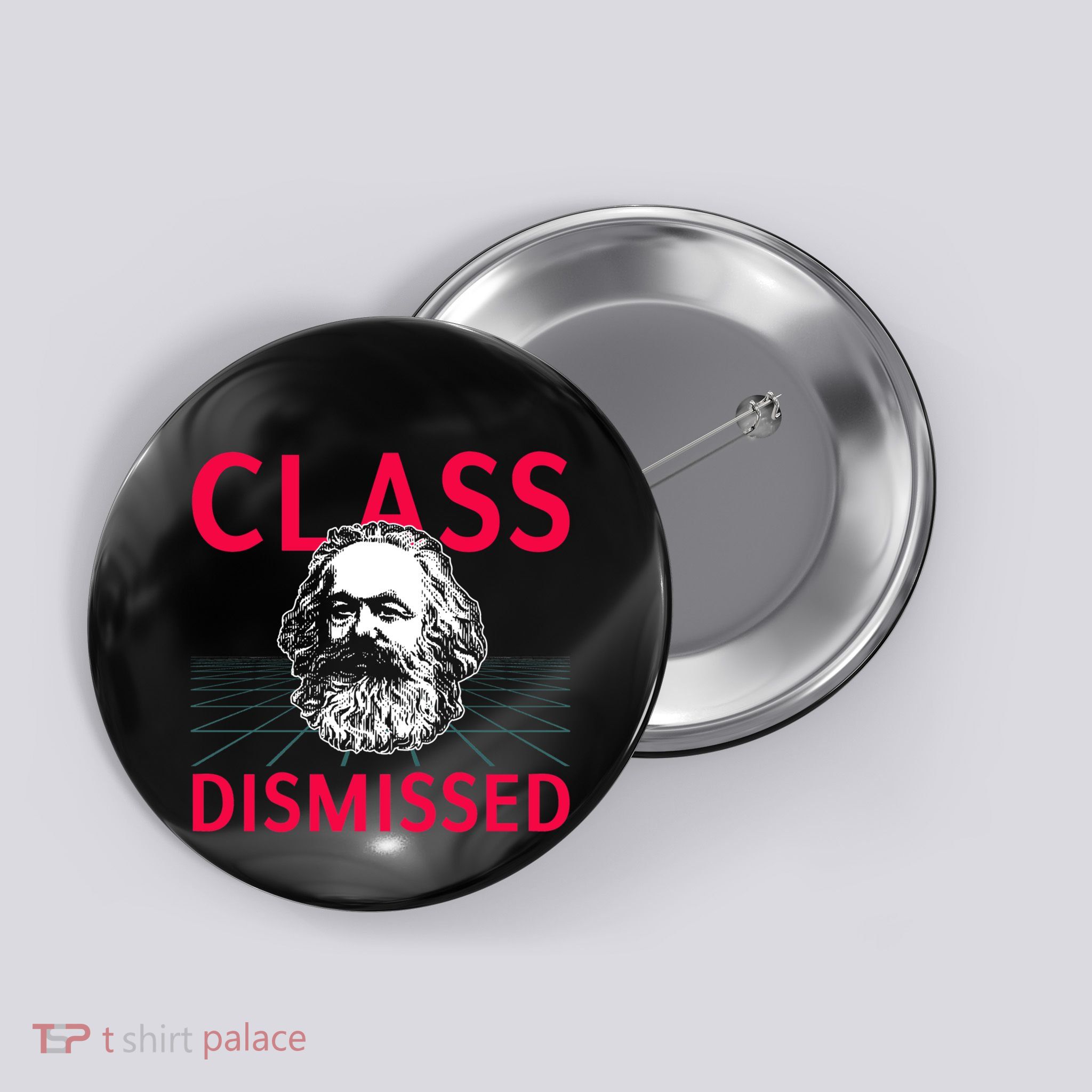 Class Dismissed Karl Marx Funny Socialism Communism Pun Button